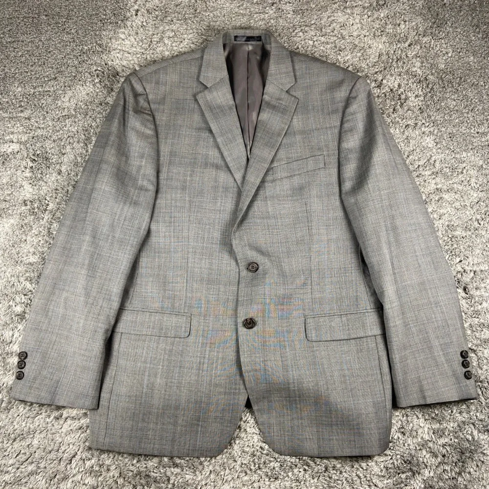 Lauren Ralph Lauren 2 Piece Suit Mens 42R Blazer 34x30 Pant Gray Glen Plaid Wool
